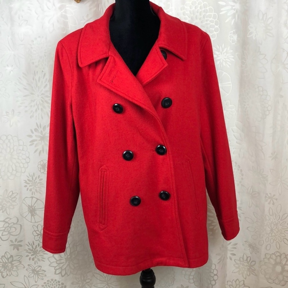 Old Navy Women's Bright Red Peacoat